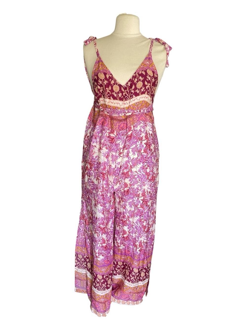 Free People Leona Floral Wide Leg Jumpsuit Size Small